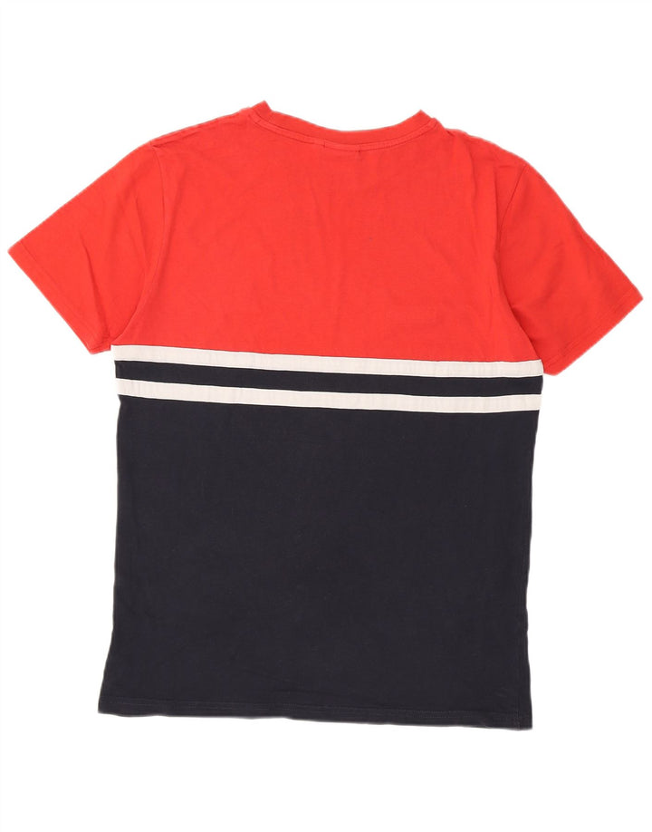 ELLESSE Мужская футболка Heritage Top среднего красного цвета с цветными блоками