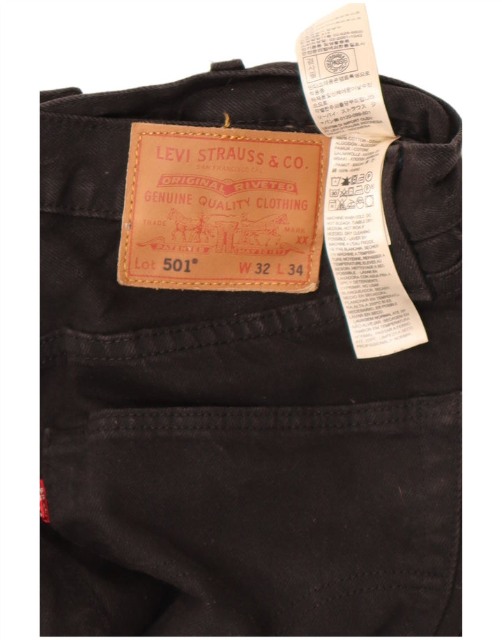 Мужские прямые джинсы Levi's 501 W32 L34, черный хлопок
