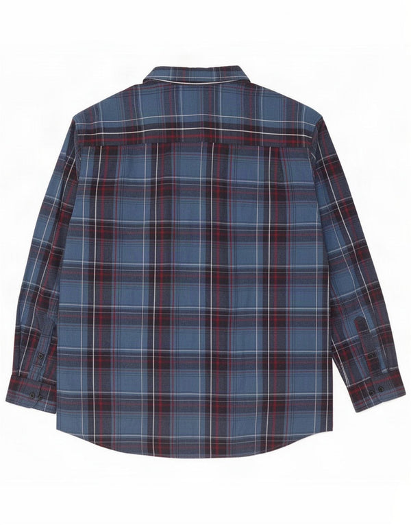 Atlas For Men Мужская фланелевая рубашка 4XL, синяя клетка, хлопок