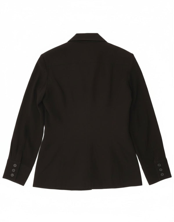 Винтажный женский пиджак на 6 пуговицах, Великобритания, 14, большой черный полиэстер