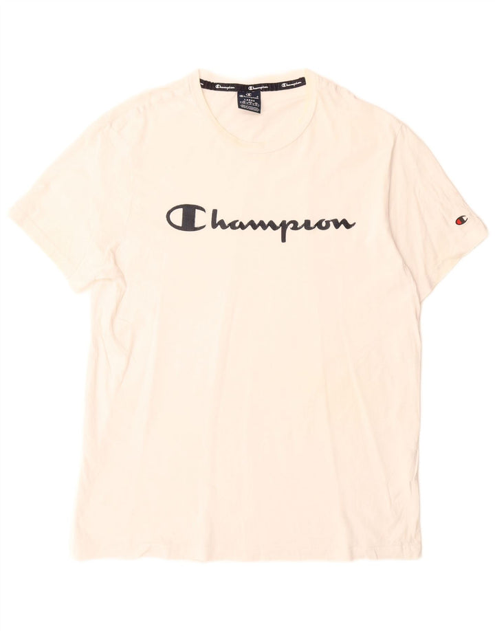 Мужская футболка с рисунком Champion, большая белая хлопковая футболка