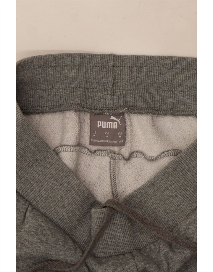 PUMA Мужские спортивные брюки с графическим рисунком Брюки-джоггеры Средне-серые с цветными блоками