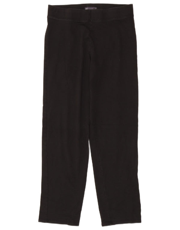Женские леггинсы Marks & Spencer UK 12, средний черный хлопок