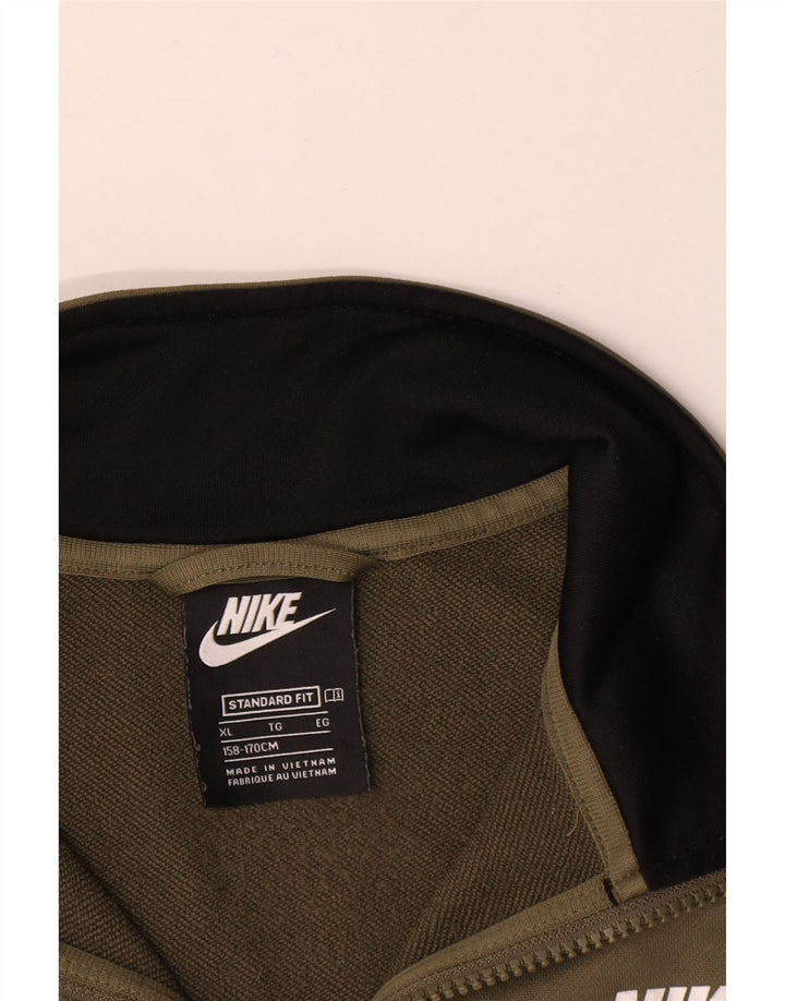 Спортивный костюм Nike для мальчиков, верхняя куртка 13–14 лет, XL, цвет хаки, полиэстер с цветными блоками