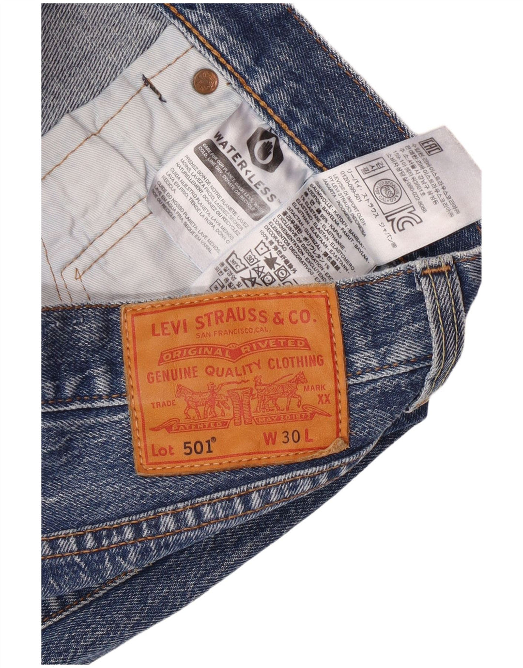 Мужские джинсовые шорты Levi's 501 W30, средний синий хлопок
