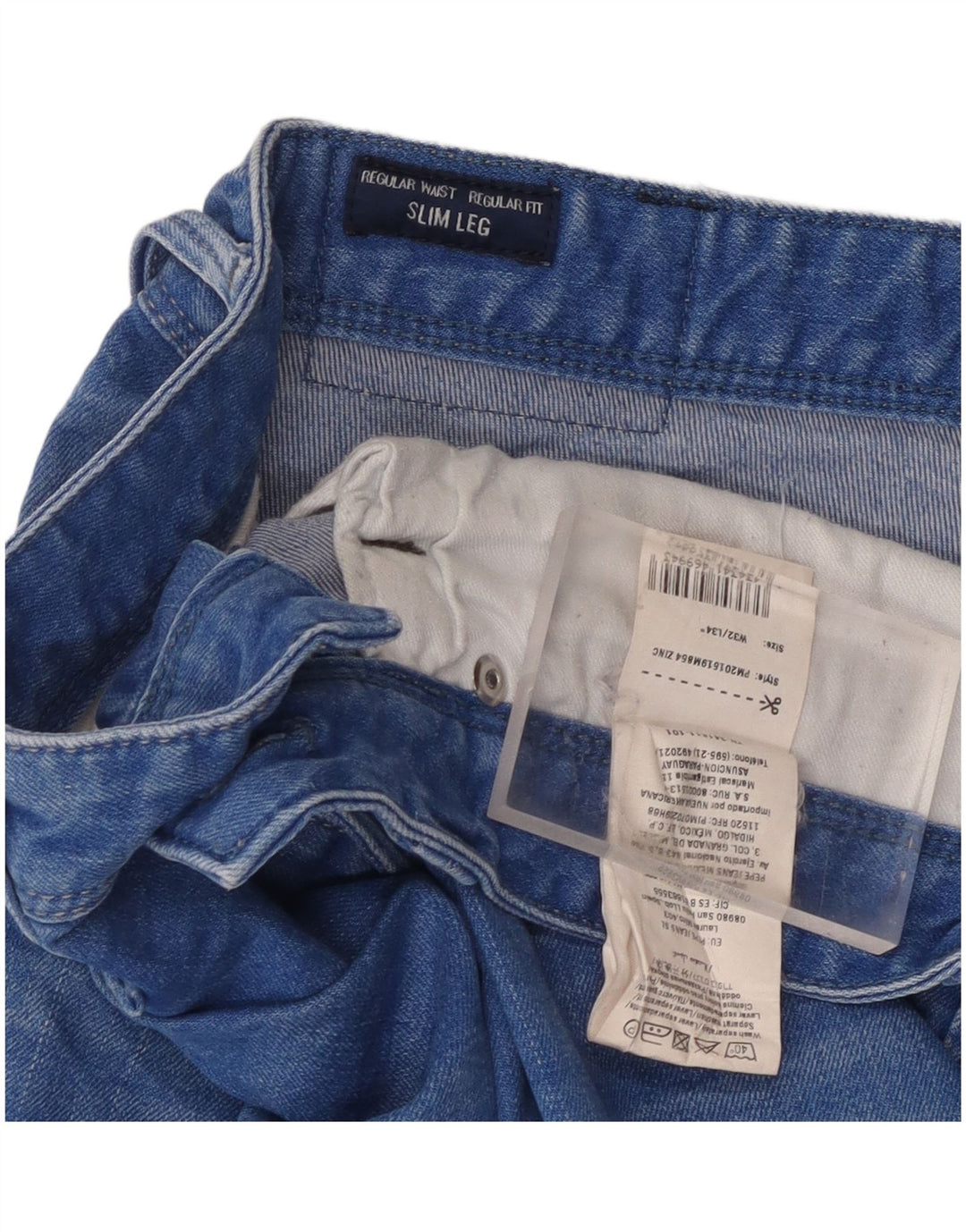 PEPE Jeans Мужские узкие джинсы стандартного кроя W32 L34, синий хлопок