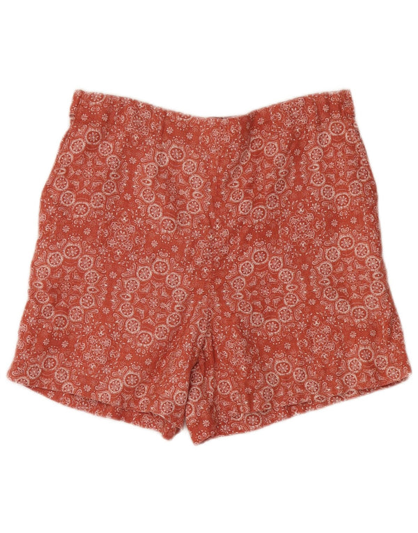 Fat Face Womens High Waist Shorts UK 12 Medium W30 Red Paisley Linen