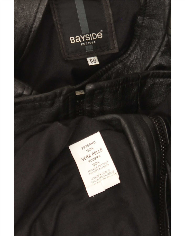 Мужская кожаная куртка Bayside Racer UK 42 XL, черная кожа