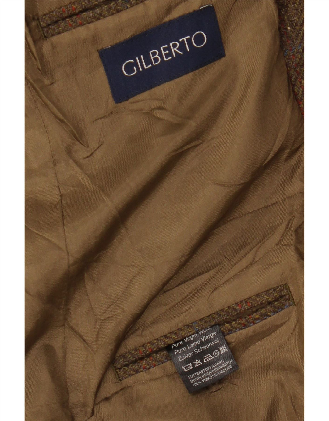 Мужской пиджак Gilberto с 3 пуговицами UK 40, большая коричневая клетка в клетку из натуральной шерсти