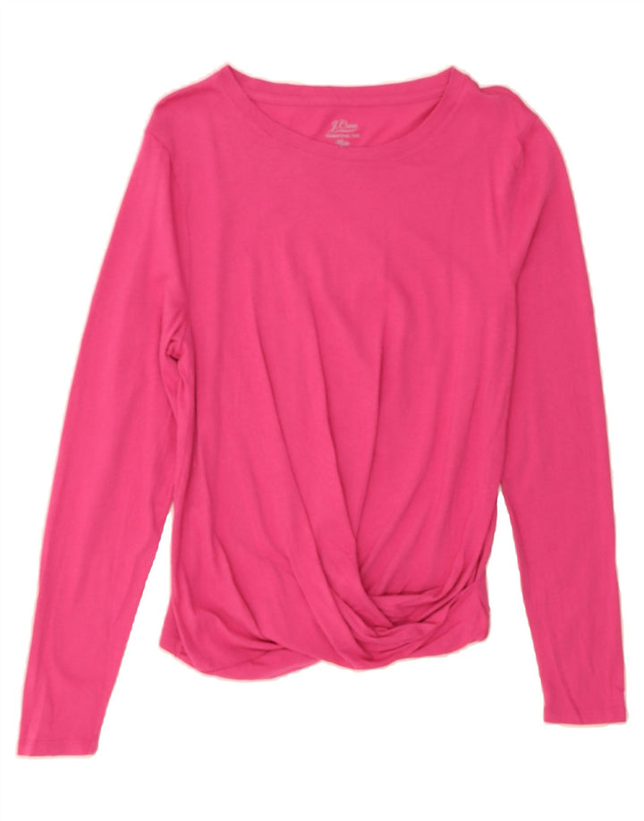 J. CREW Womens Long Sleeve Blouse Top UK 12 Medium Pink Cotton Vintage J. Crew and Second-Hand J. Crew from Messina Hembry 