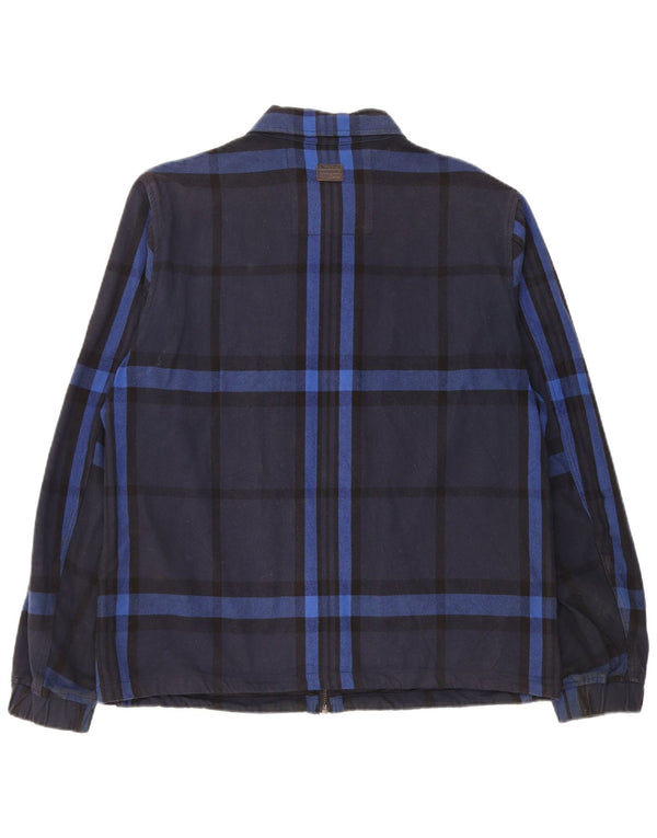 G-Star Mens Utility Jacket UK 40 Large Navy Blue Check Cotton