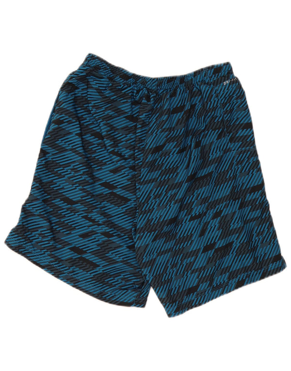 Мужские спортивные шорты Nike Dri Fit из полиэстера среднего синего цвета с геометрическим рисунком