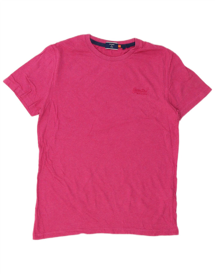 Мужская футболка Superdry Top из хлопка среднего розового цвета