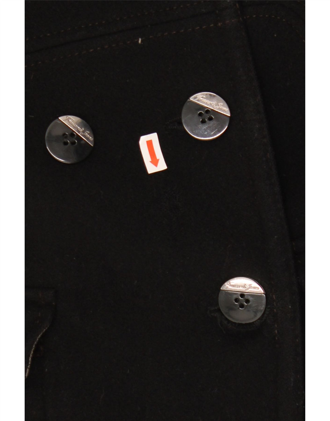 Trussardi Jeans Женское двубортное пальто IT 44 Medium Black Wool