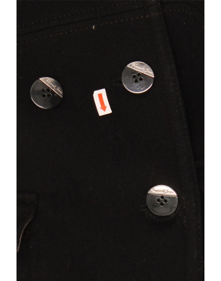 Trussardi Jeans Женское двубортное пальто IT 44 Medium Black Wool
