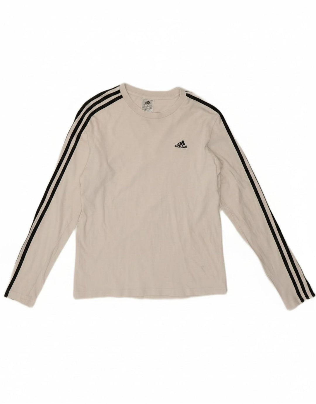 ADIDAS Womens Top Long Sleeve UK 8/10 Small White Cotton