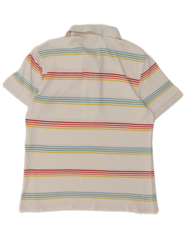 Мужская рубашка-поло LACOSTE, размер 4, средний размер, хлопок в белую полоску