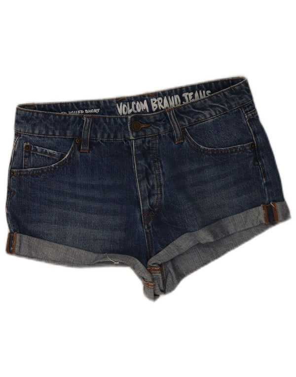 Женские джинсовые шорты Volcom W28, хлопок среднего синего цвета