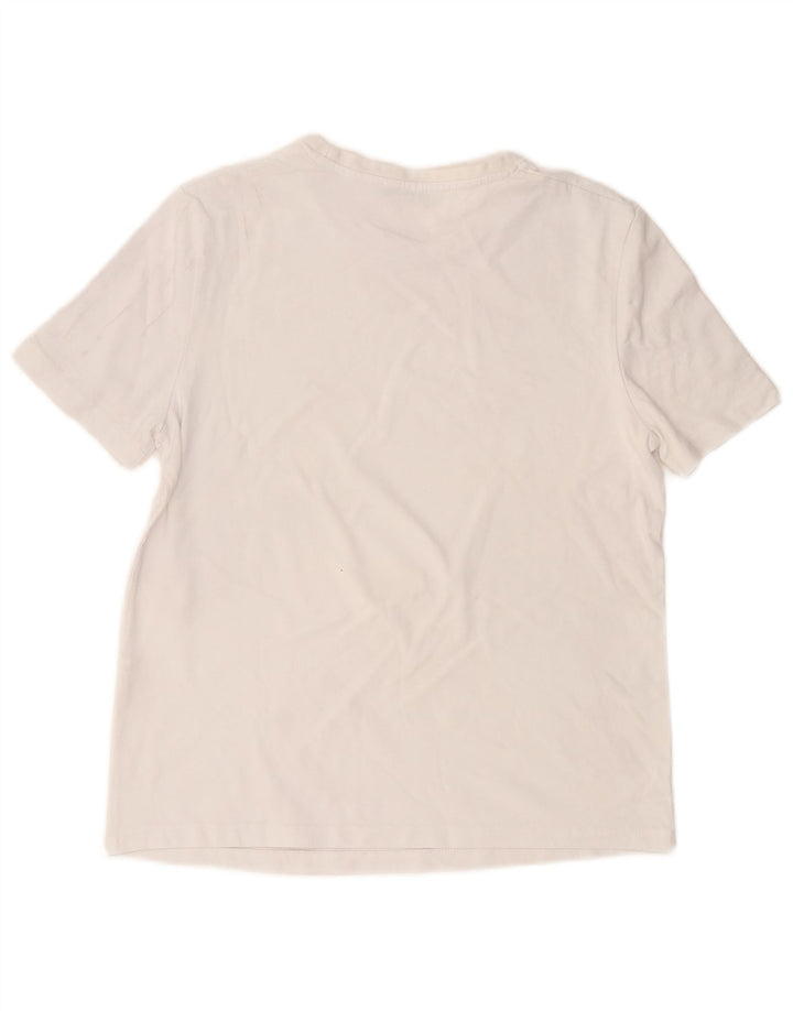 Женская футболка Zara Top UK 14, средний белый хлопок, белый цвет