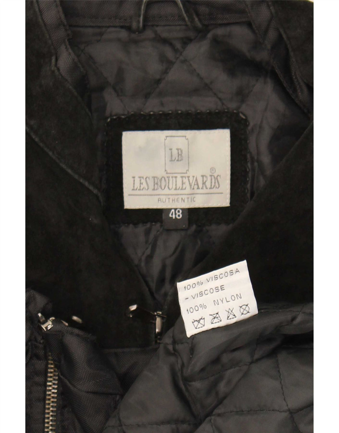 Женская куртка-гонщик с рисунком Les Boulevards IT 48 XL, черная с цветными блоками