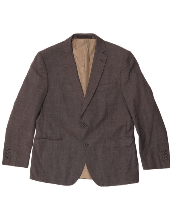 Marks & Spencer Mens 2 Button Blazer Jacket UK 42 Large Grey Wool
