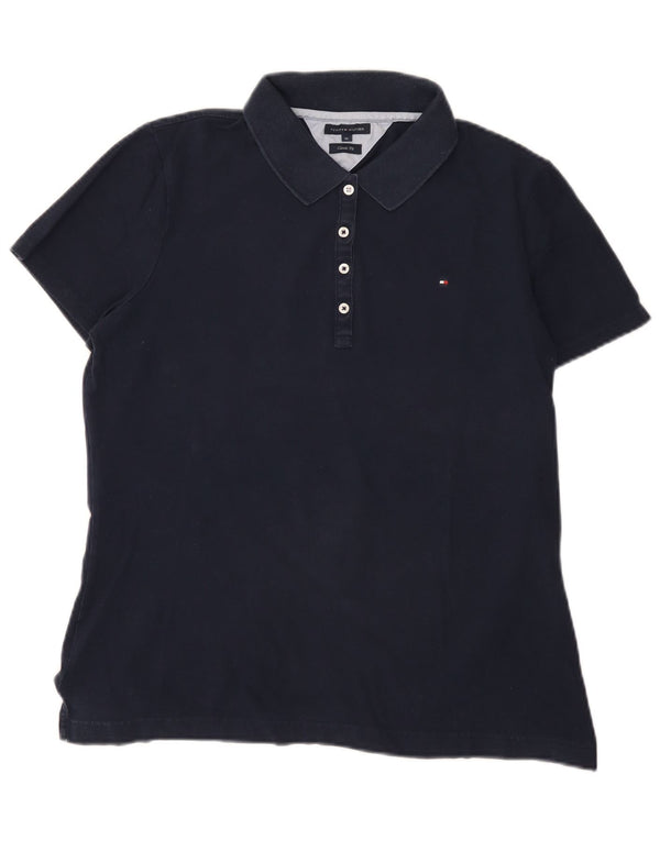 Женская рубашка-поло классического кроя Tommy Hilfiger UK 18 XL, темно-синяя, хлопок