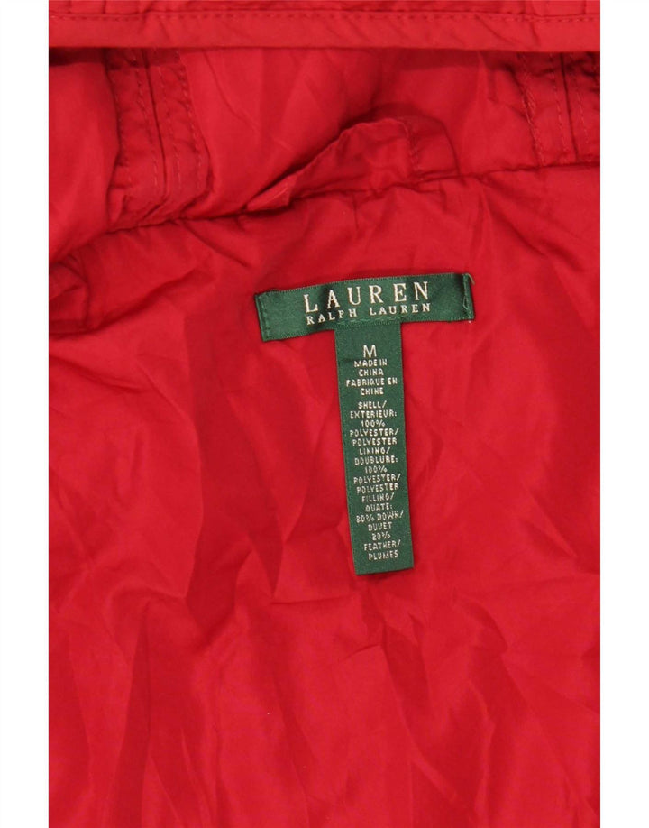 Женская утепленная куртка с капюшоном Ralph Lauren UK 12, средний красный полиэстер