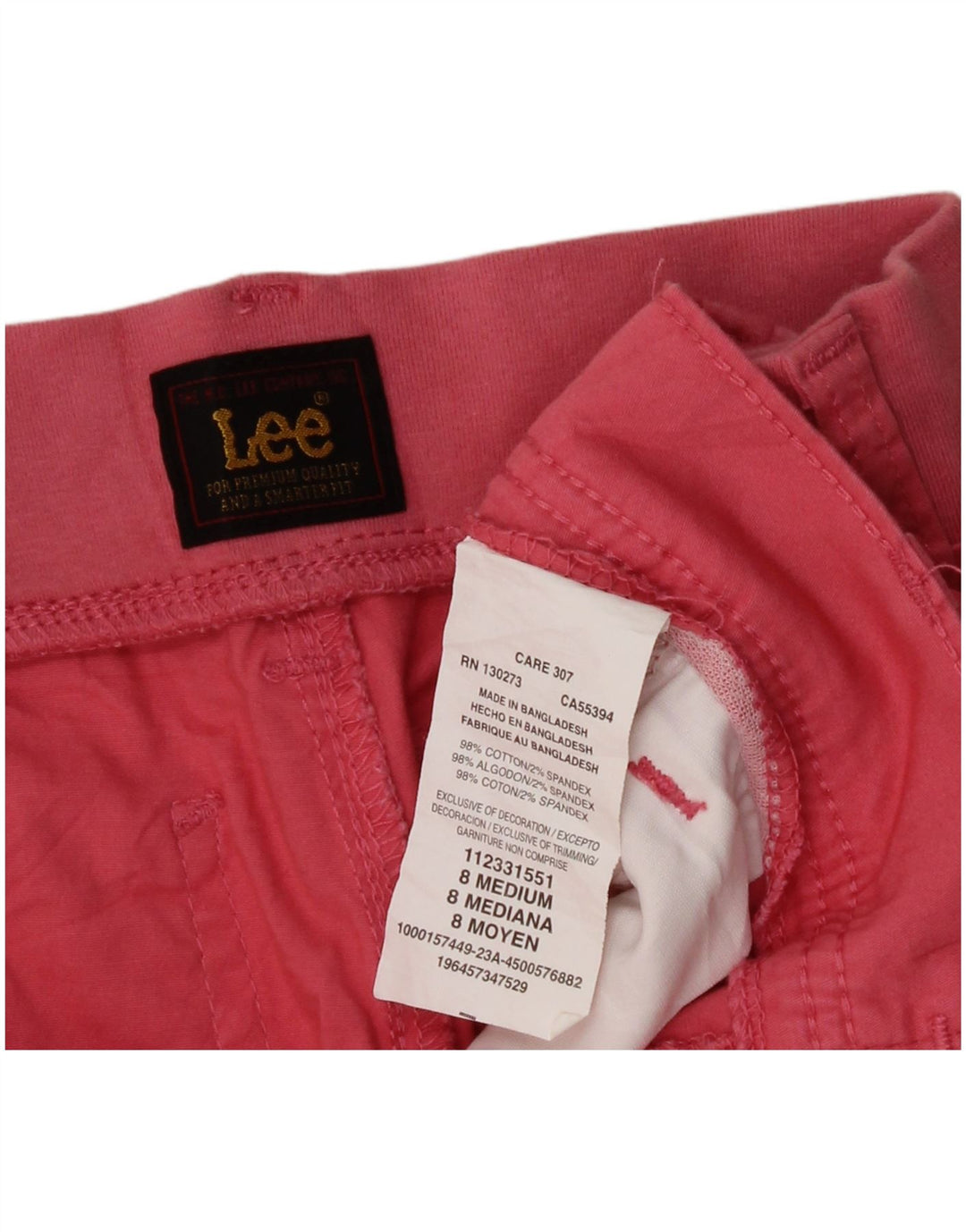 Женские шорты карго Lee US 8 Medium W28 Розовый хлопок