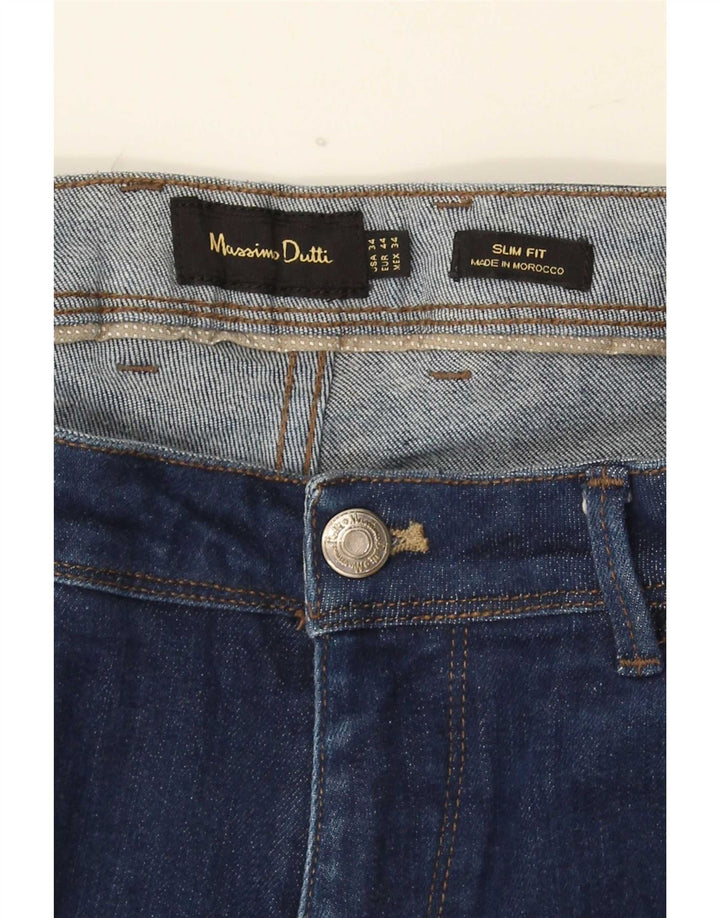 Мужские зауженные джинсы Massimo Dutti EU 44, большие W34 L30, синие