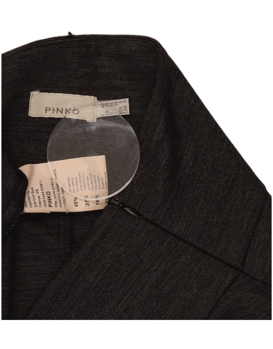 PINKO Womens Pencil Skirt UK 10 Small W27 Grey Polyester