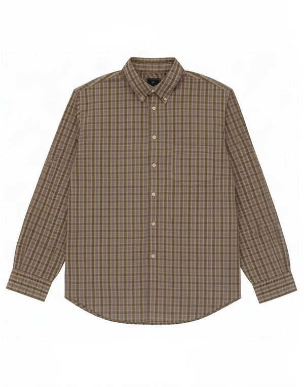 Мужская рубашка Dockers, размер 17 1/2 XL, цвет хаки, хлопок в клетку
