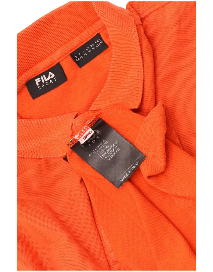 Мужская рубашка-поло Fila XL оранжевая, хлопок