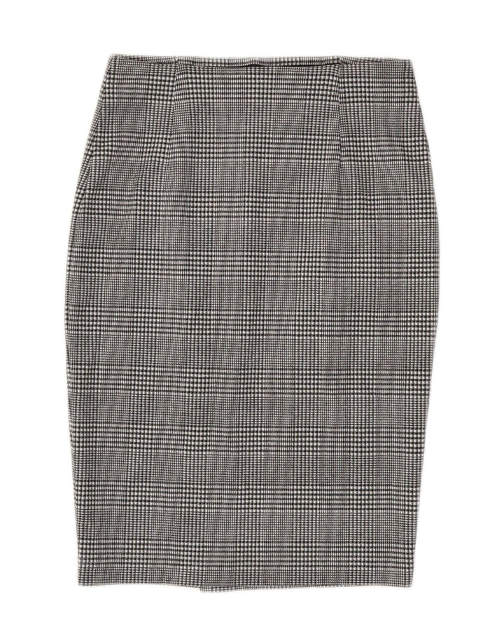 Женская юбка-карандаш Marks & Spencer UK 8, маленькая W28, серая, полиэстер в клетку