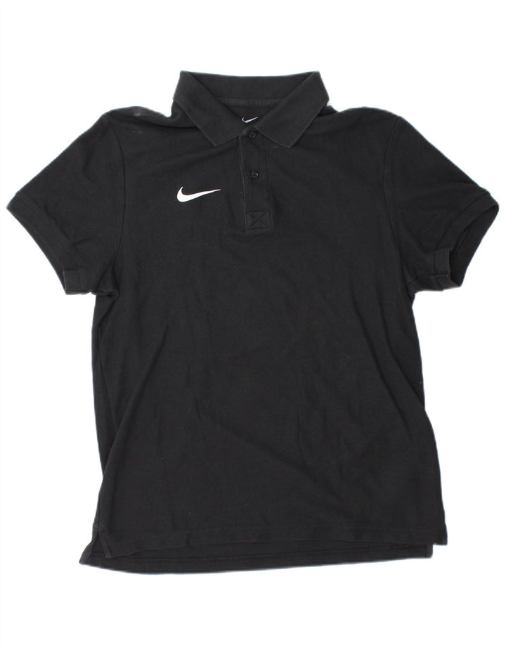 Мужская рубашка-поло NIKE среднего размера, черная, хлопковая