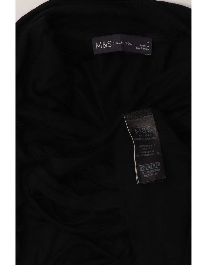 Женская блузка Marks & Spencer Top UK 14, большой темно-синий, вискоза