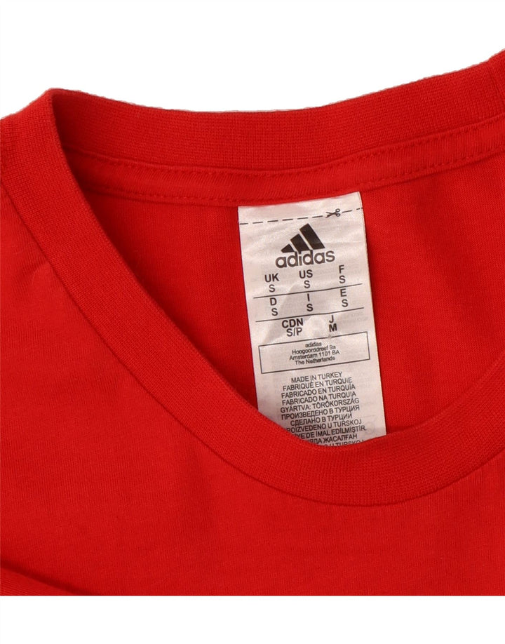 ADIDAS Mens Graphic T-Shirt Top Small Red Cotton Vintage Adidas and Second-Hand Adidas from Messina Hembry 