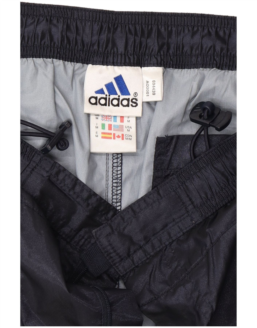 Мужские водонепроницаемые брюки Adidas среднего размера, темно-синие, полиэстер