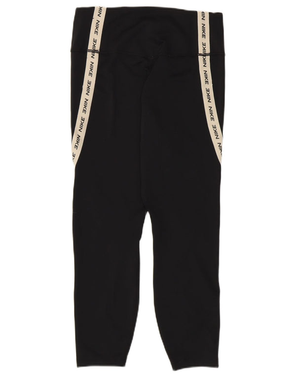 Женские леггинсы-капри NIKE Dri Fit с рисунком, Великобритания, 12, средние, черные, с цветными блоками