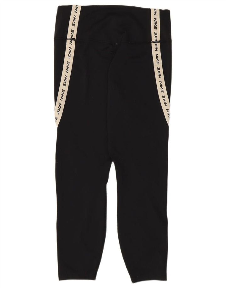 Женские леггинсы-капри NIKE Dri Fit с рисунком, Великобритания, 12, средние, черные, с цветными блоками