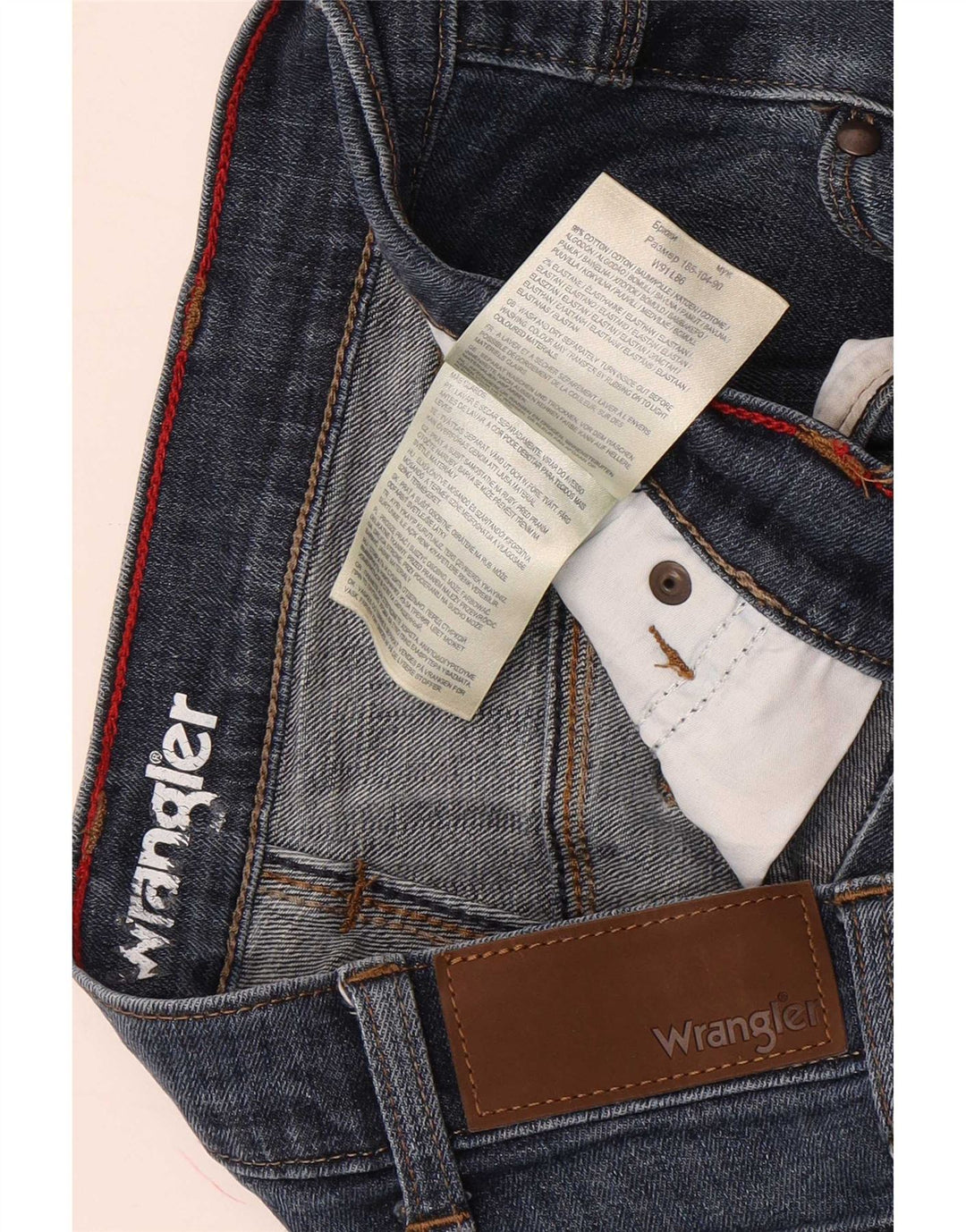 Мужские прямые джинсы Wrangler W36 L34 синие, хлопок