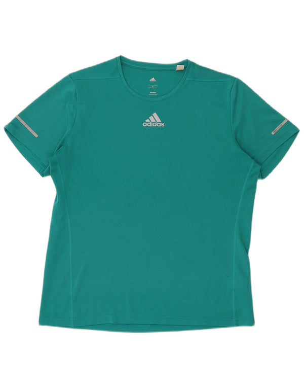 Adidas Mens Climalite Футболка Топ Большой Бирюзовый Полиэстер