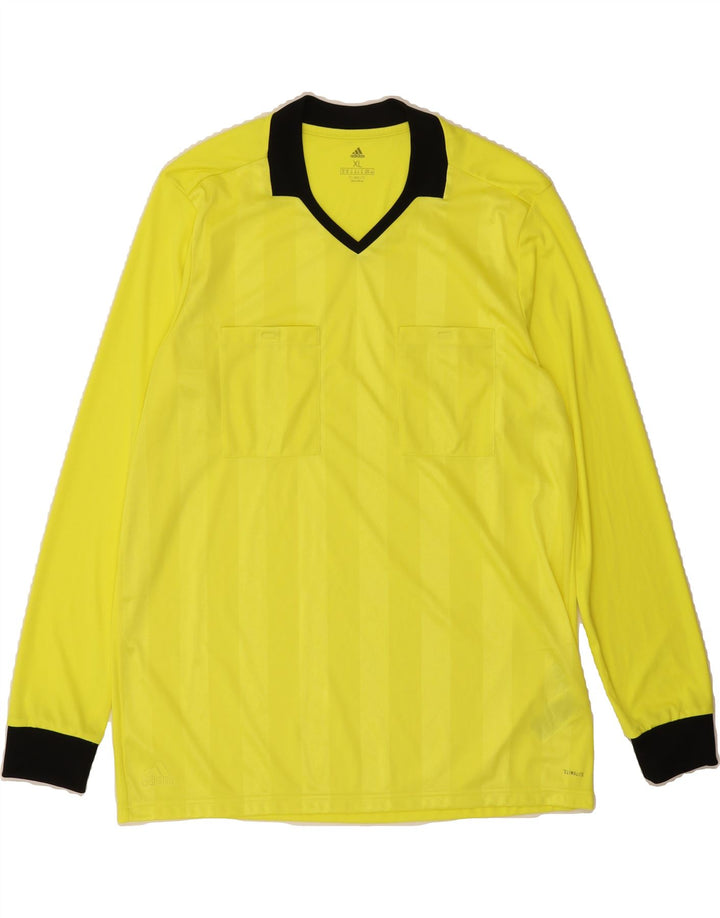 ADIDAS Mens Climalite Top Long Sleeve XL Yellow Polyester Vintage Adidas and Second-Hand Adidas from Messina Hembry 