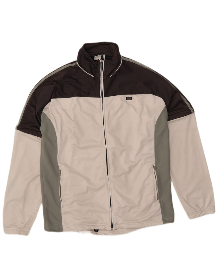 Мужская спортивная куртка Asics, большая белая с цветными блоками