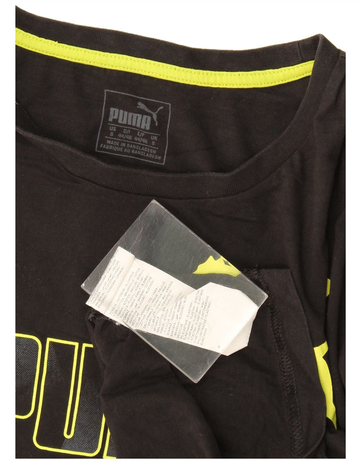 Мужская футболка с рисунком Puma, маленькая, черная, хлопковая