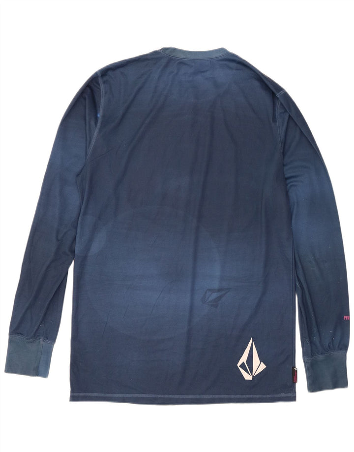 Volcom Мужской топ с рисунком с длинным рукавом, маленький, темно-синий