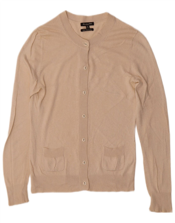 Женский кардиган Massimo Dutti UK 12, средний бежевый, шелковый