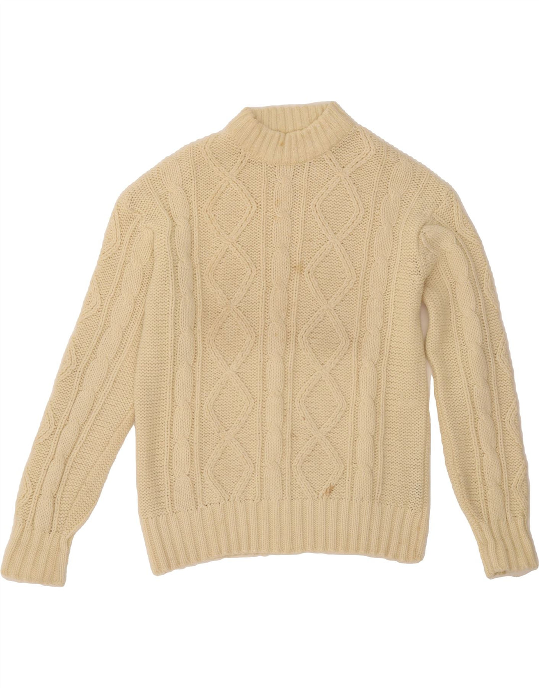 VINTAGE Womens Turtle Neck Jumper Sweater UK 16 Large Off White Vintage Vintage and Second-Hand Vintage from Messina Hembry 
