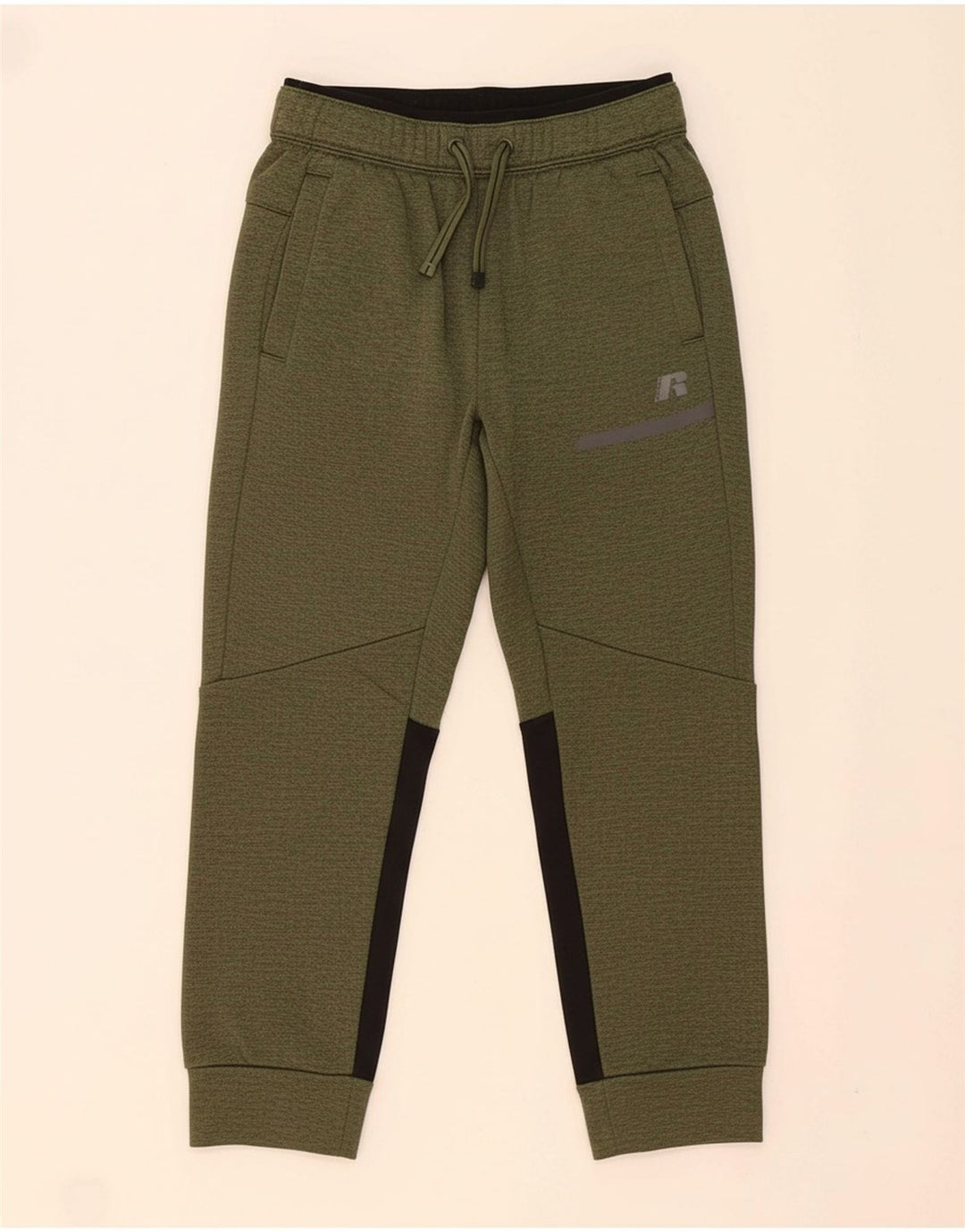 RUSSELL ATHLETIC Boys Tracksuit Trousers Joggers 7-8 Years Medium Khaki