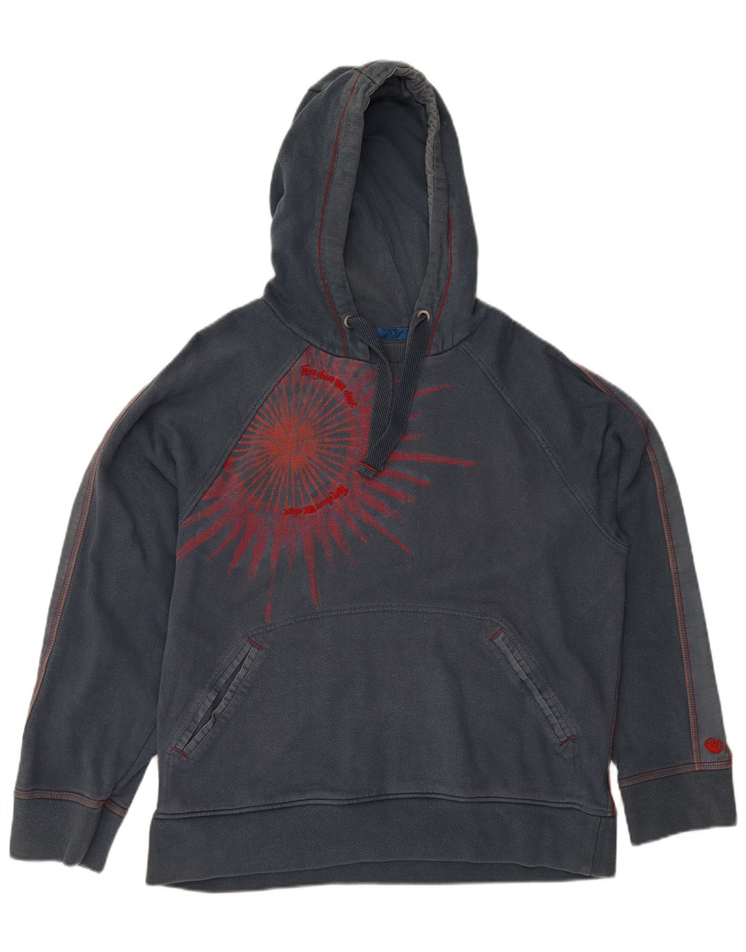 Мужской джемпер с капюшоном FAT FACE, хлопковый, серого цвета с рисунком