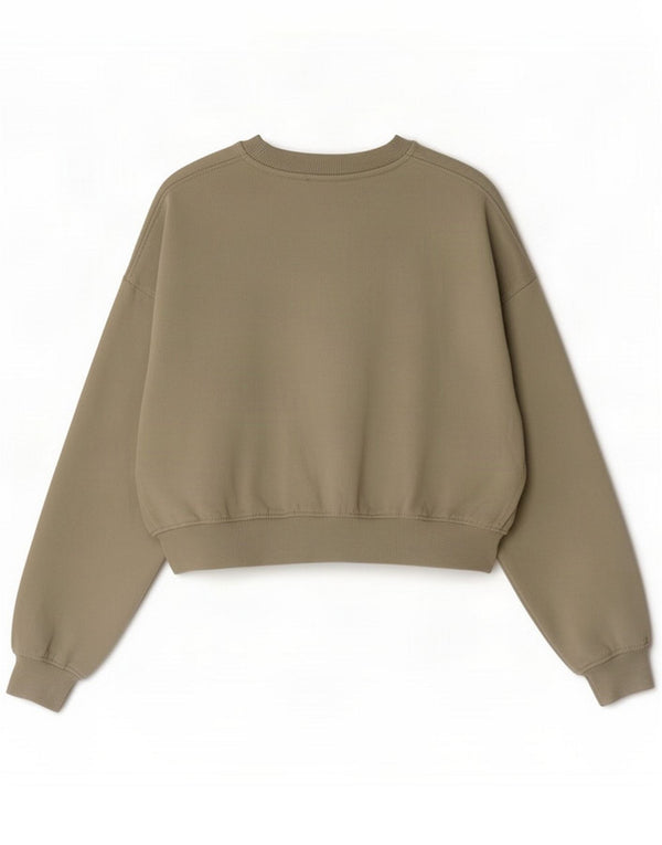 Женский укороченный свитшот Zara UK 10, маленький зеленый хлопок